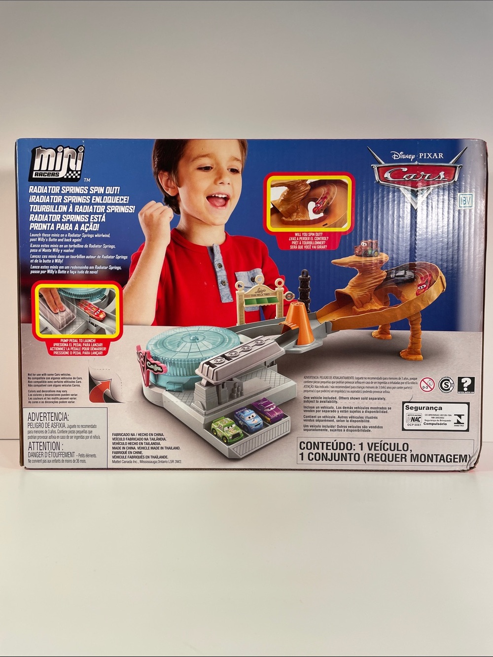 Mini Racers Radiator Springs Spin Out Playset-Dents in cardboard packaging - Picture 2 of 4